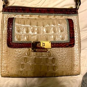 Brahmin Mimosas tri-colored leather crossbody bag.